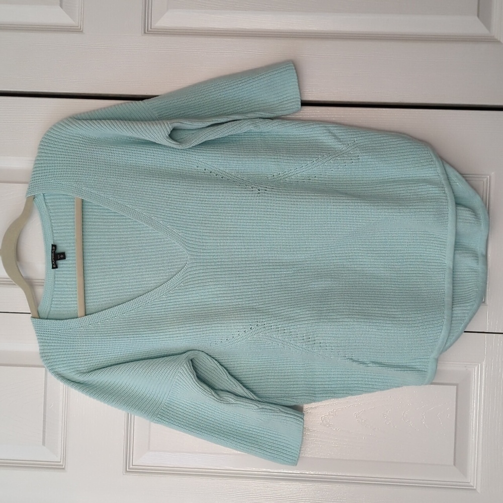 ~EXPRESS~ GORGEOUS SKY BLUE LONDON HI LO OVERSIZED SWEATER-L